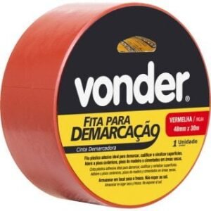 Fita Adesiva Demarcacao 48mm X 30m Vermelha Vonder