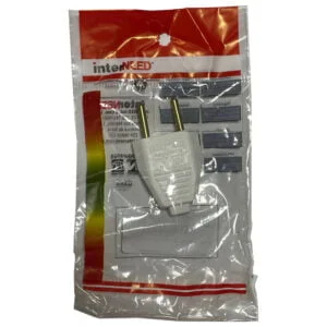 Plugue 2p Macho 10a Branco 250v Interneed