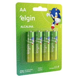 PILHA ALCALINA AA BLISTER COM 4 PECAS ELGIN