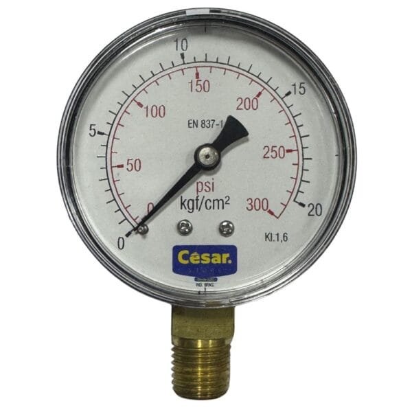 Manometro 063Mm 0300Psi/20Kgf 1/4 Npt Inf Aco Carbono Cesar