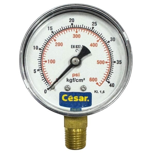 Manometro 063Mm 0600Psi/40Kgf 1/4 Npt Inf Aco Carbono Cesar