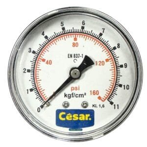 Manometro 063mm 0160psi/11kgf 1/4 Npt Tras Aco Carbono Cesar