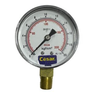 César Store - Desde 1932 38 Manometro 063Mm 0200Mca/20Kg 1/4 Npt Inf Aco Carbono Cesar
