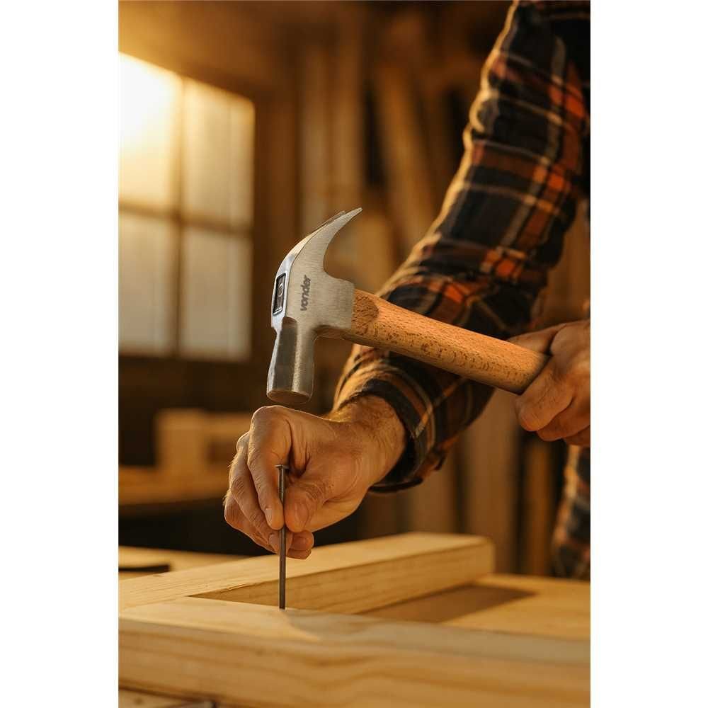 Martelo Unha Polido 25Mm Cabo Madeira Vonder 2 Martelo Unha Polido 25Mm Cabo Madeira Vonder - Imagem 2