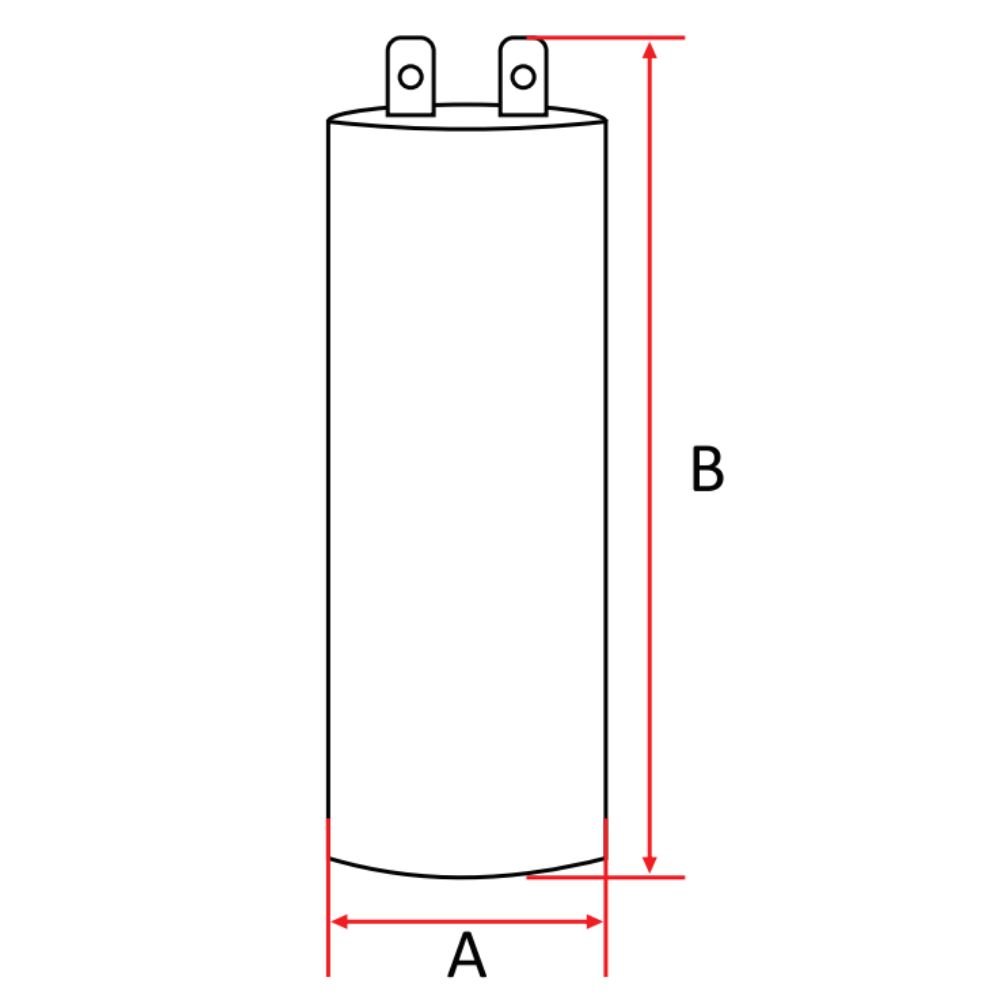 Capacitor Permanente 40Uf 440V Lukma 2 Capacitor Permanente 40Uf 440V Lukma - Capacitor Permanente 40Uf 440V Lukma - Dimensões