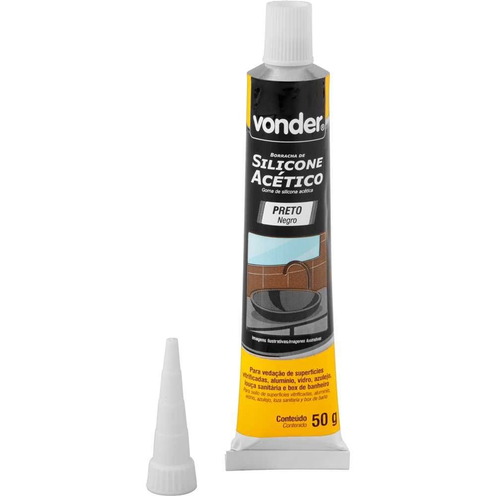 Cola Silicone 50G Alta Temperatura Preto Vonder 1 Cola Silicone 50G Alta Temperatura Preto Vonder