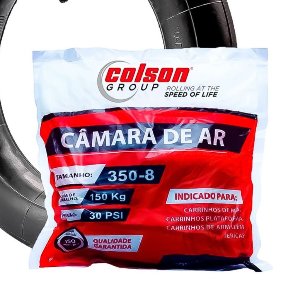 Camara Ar Carrinho 3.50-8 Colson 2 Camara Ar Carrinho 3.50-8 Colson - Camara Ar Carrinho 3.50-8 Colson - Embalagem