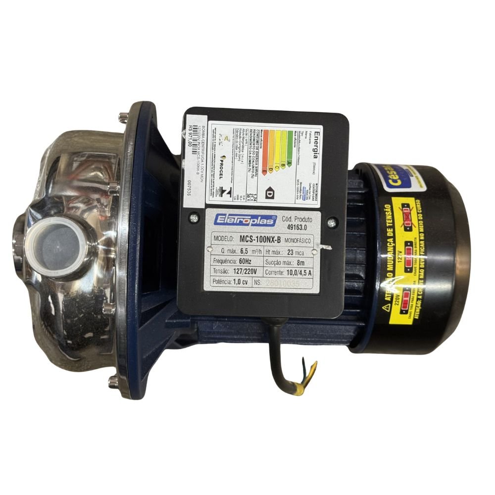 Bomba Centrifuga 1.0Cv Mon 127/220V Inox Mcs-100Nx-B Eletroplas 3 Bomba Centrifuga 1.0Cv Mon 127/220V Inox Mcs-100Nx-B Eletroplas - Imagem 3