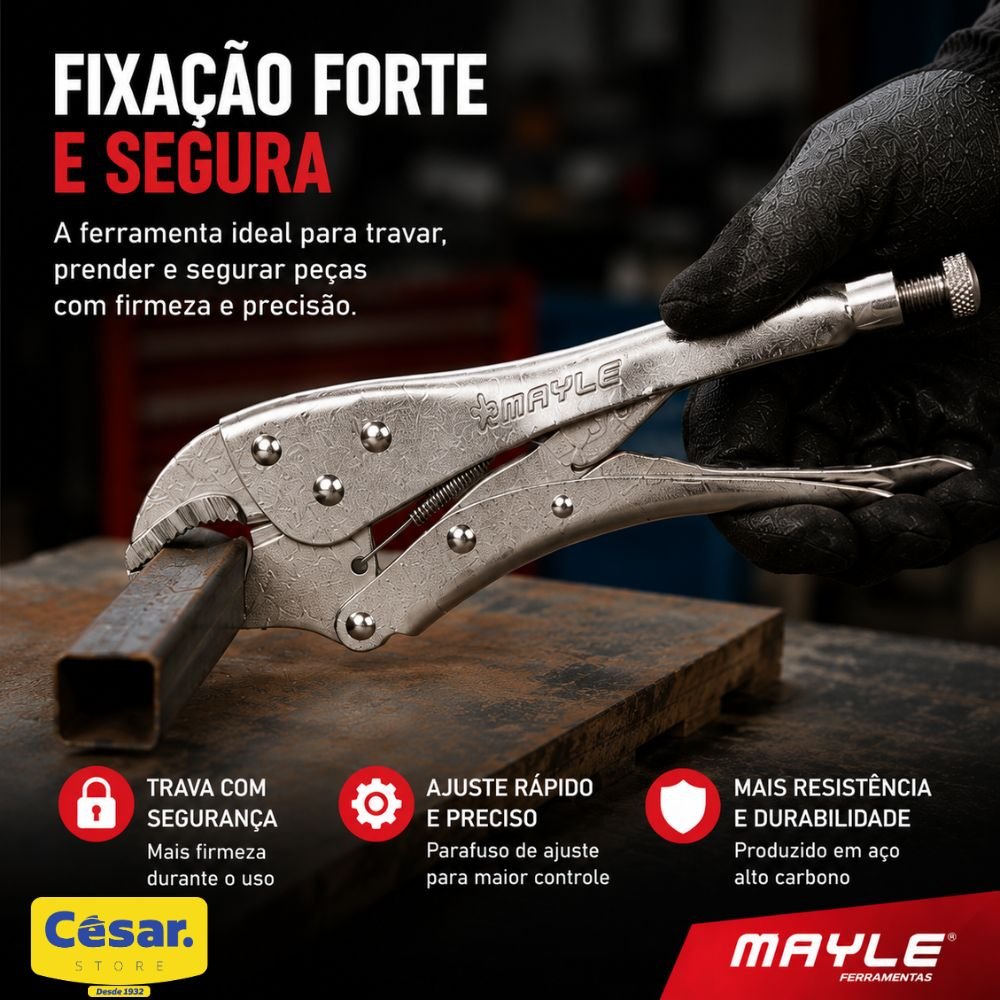 Alicate De Pressao Mordente Curvo 10 Mayle 6 Alicate De Pressao Mordente Curvo 10 Mayle - Imagem 6
