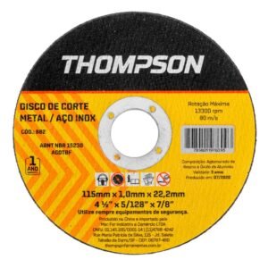 Disco Corte 4.1/2 X 1.0Mm X 22.2Mm Inox Thompson - Principal