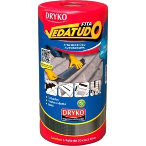 Fita Adesiva Impermeavel Com Manta Asfaltiva 30Cm X 10M Vedatudo Aluminio Dryko