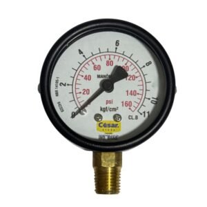 Manometro 060mm 0160psi/11kgf 1/4 Npt Inferior Interno Latao Caixa Aco Carbono Cesar W