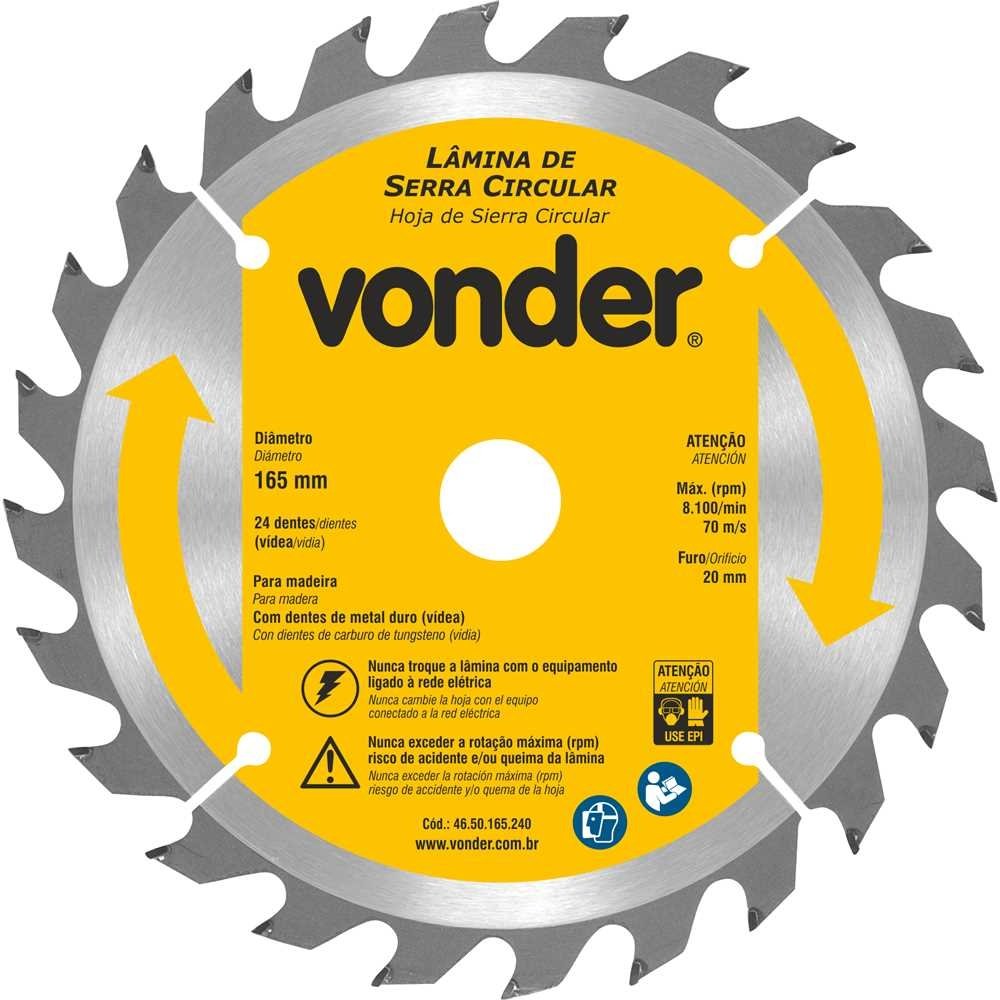Serra Circular Widea (B) 165 X 20 X 24 Dentes Vonder 1 Serra Circular Widea (B) 165 X 20 X 24 Dentes Vonder