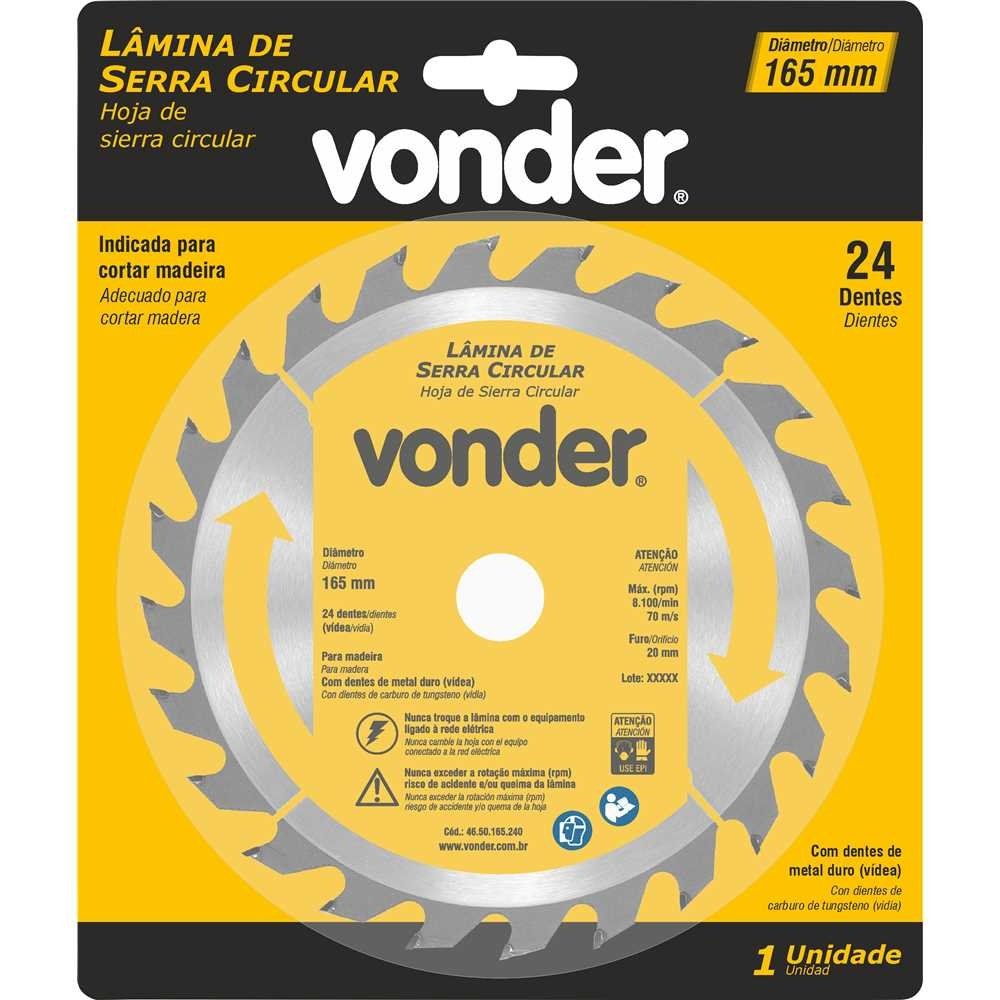 Serra Circular Widea (B) 165 X 20 X 24 Dentes Vonder 2 Serra Circular Widea (B) 165 X 20 X 24 Dentes Vonder - Imagem 2
