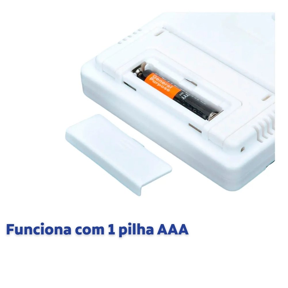 Termo-Higrometro Digital Sensor Externo Interno Medidor De Temperatura Umidade Ar E Relogio Digital Htc-2 5 Termo-Higrometro Digital Sensor Externo Interno Medidor De Temperatura Umidade Ar E Relogio Digital Htc-2 - Imagem 5